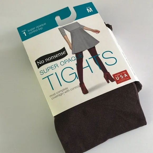 No Nonsense Super Opaque Tights Size Medium - Picture 2 of 7